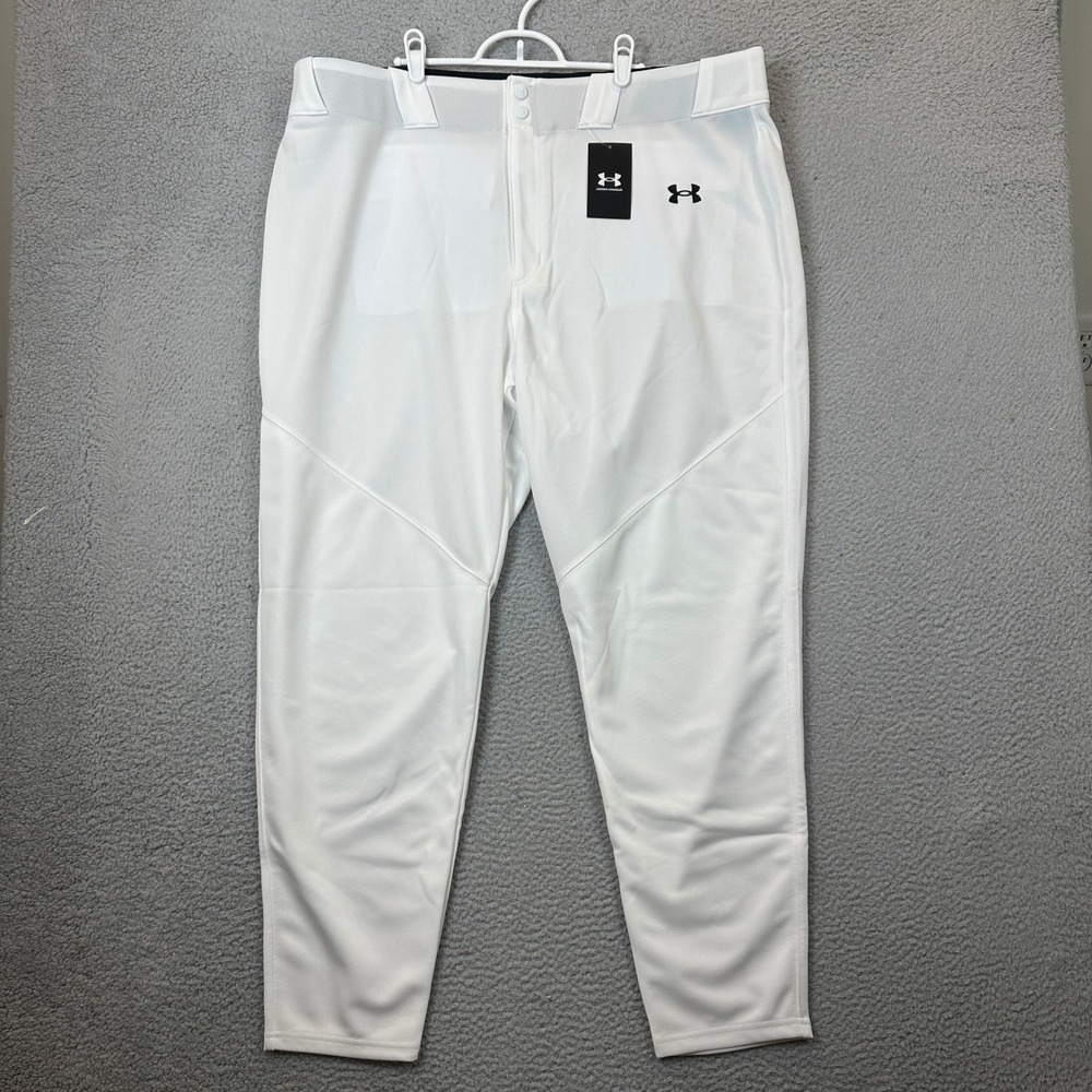 NEW Under Armour Baseball Pants Men 3XL Tapered Fit White Activewear Performance